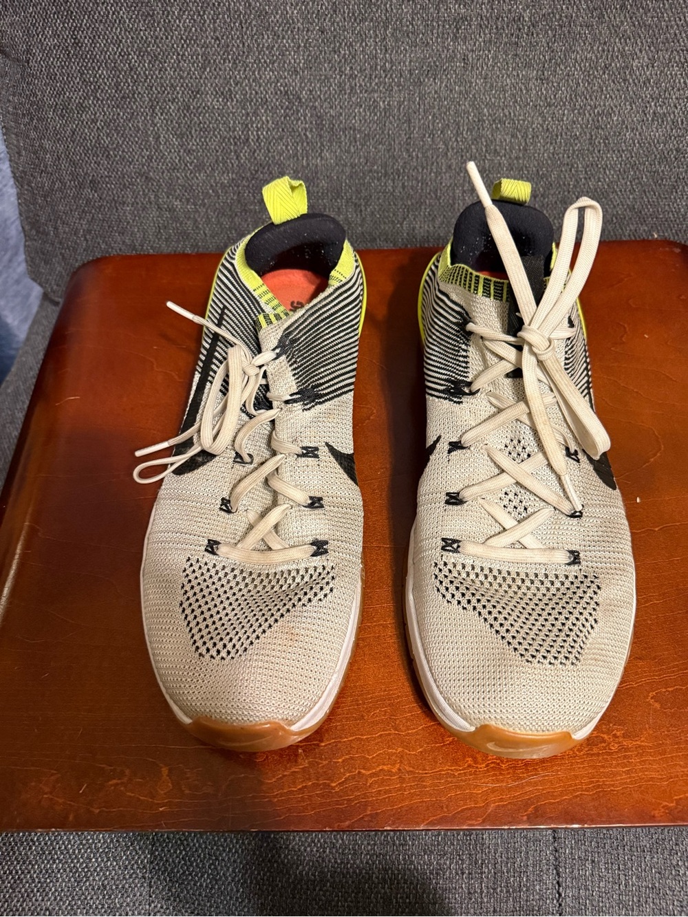 Nike Black and Neon Yellow Knit Sneaker